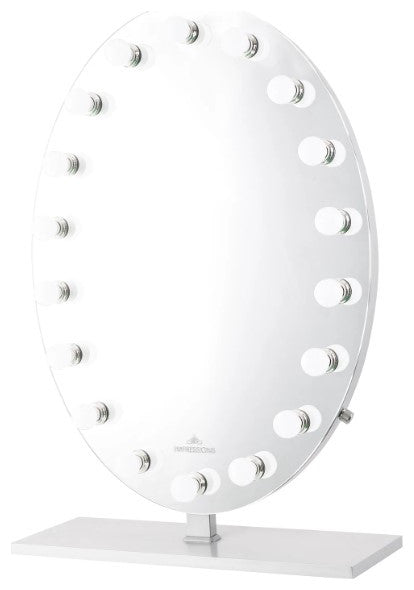 Heiress Pro Vanity Mirror, White, Led Globe Bulbs