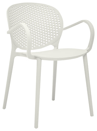 Midcentury Polypropylene Arm Chair, Set of 4, White