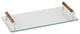 Glass and Bamboo Rectangular Tray