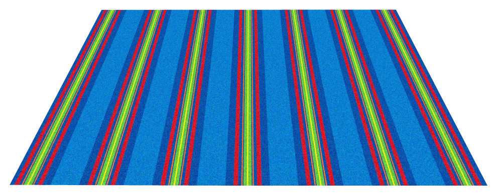 Classic Stripes Cool Blue Rug