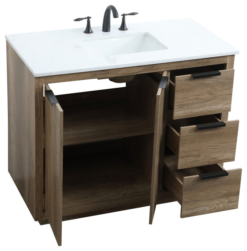 Bethany Single Bathroom Vanity, Natural Oak, 42"