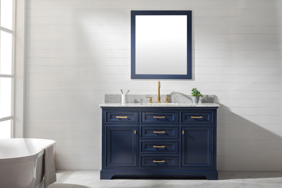 Milano 54" Single Sink Vanity, Blue