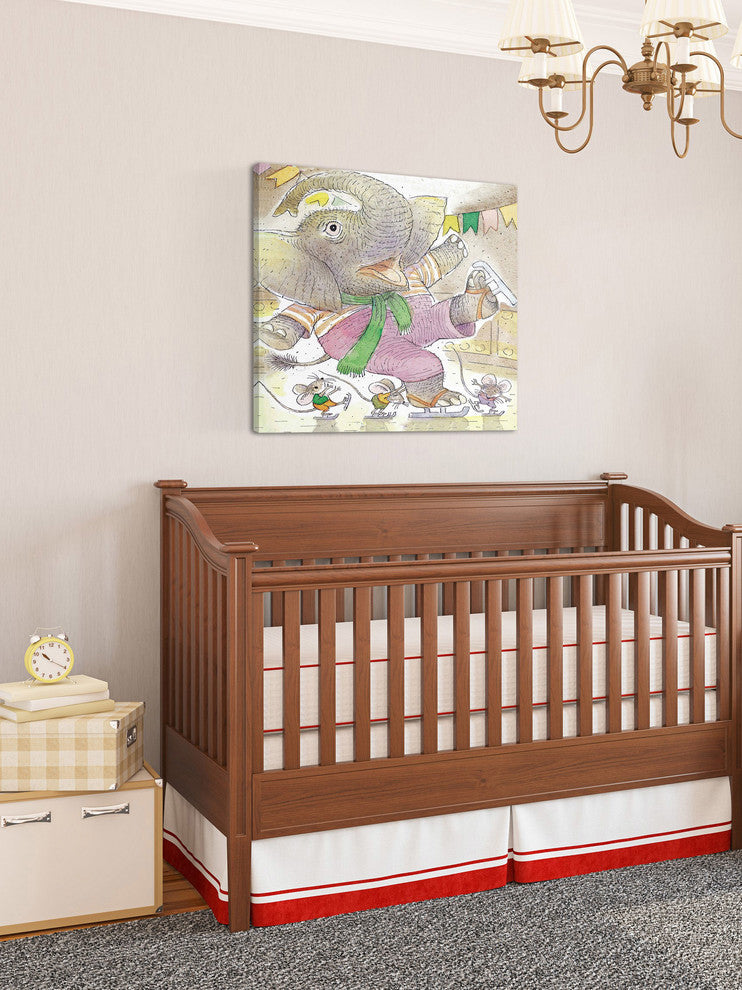 "Elephant and Mouses" Painting Print on Canvas by Curtis