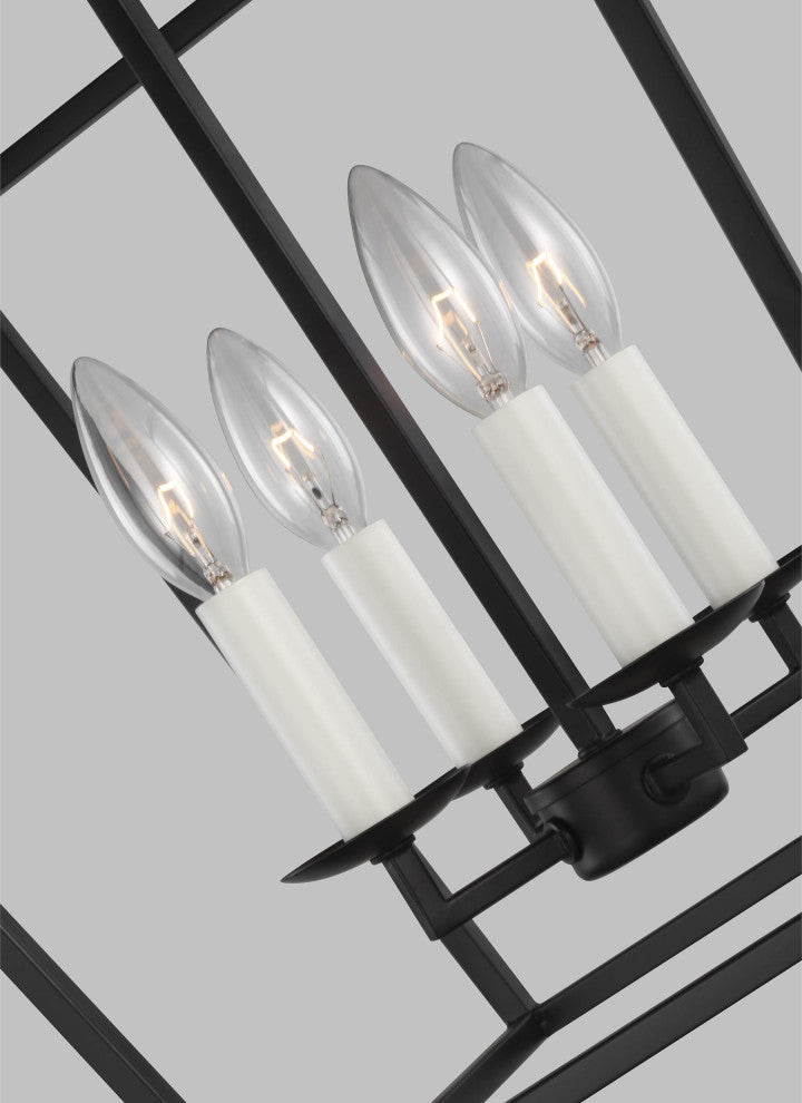 Dianna Four Light Small Lantern, Midnight Black