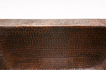 BRECDB3 Rectangle 16 Gauge Hammered  Copper Prep Sink