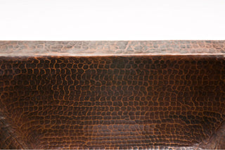 BRECDB3 Rectangle 16 Gauge Hammered  Copper Prep Sink