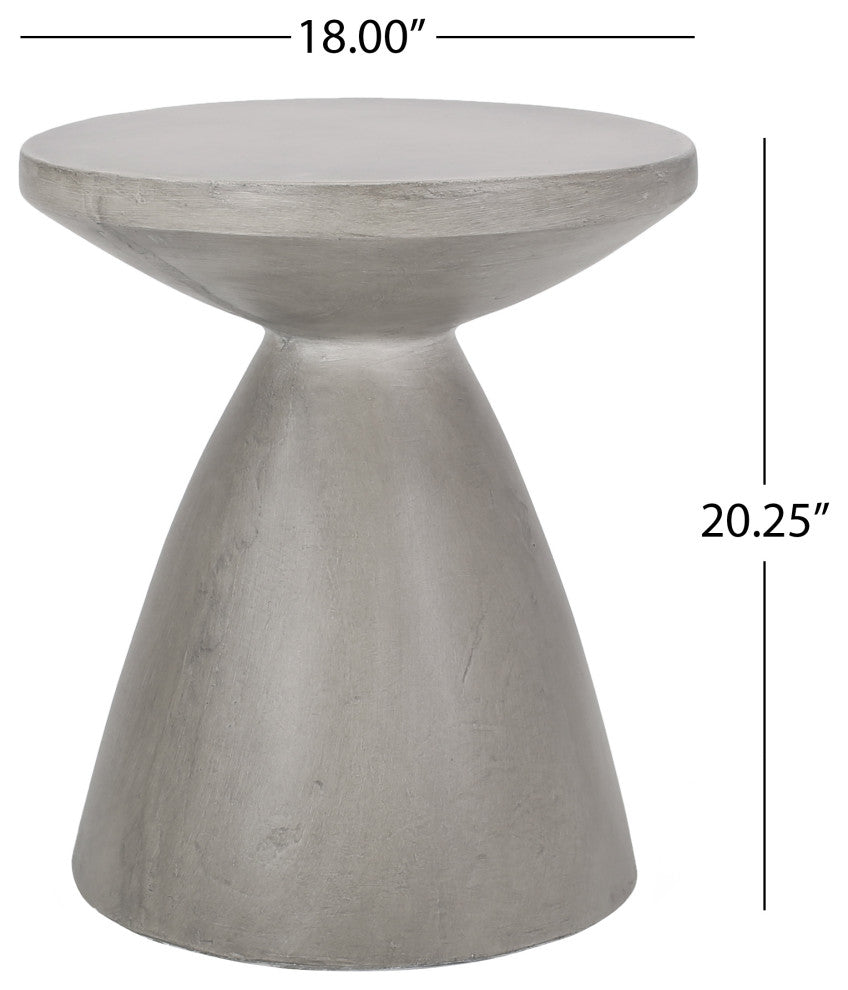 Inkwood Outdoor Lightweight Concrete Side Table, Concrete Finish