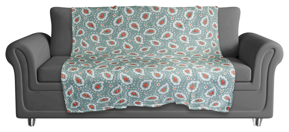 Paisely Pattern in Blue Fleece Blanket
