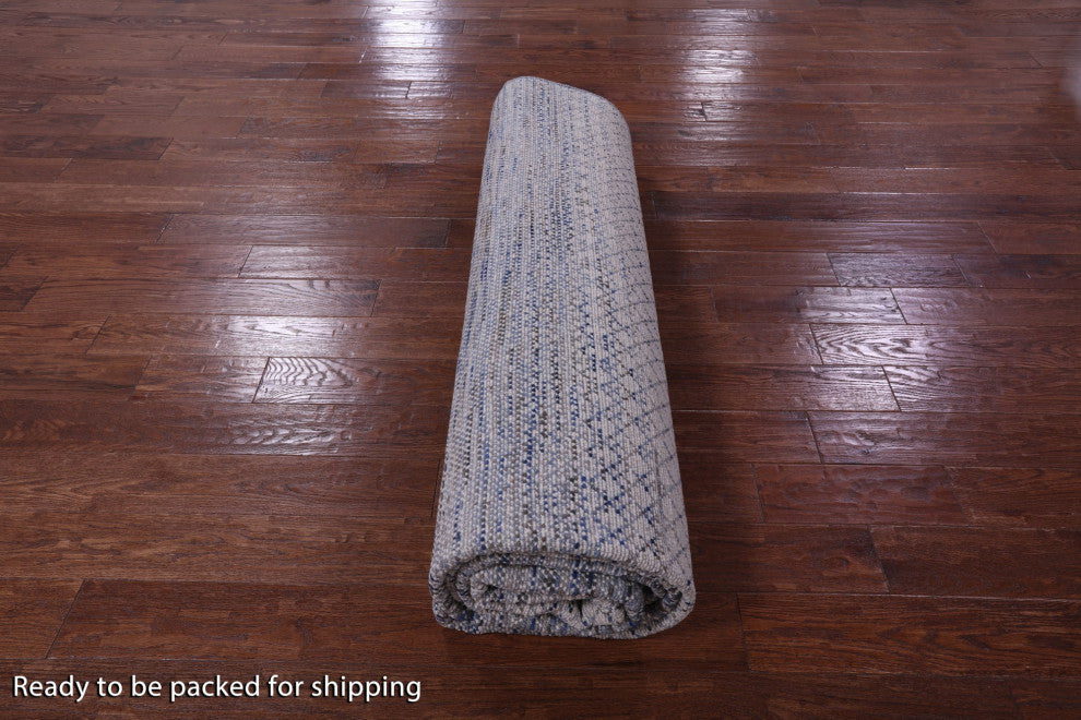8' 11" X 12' 0" Savannah Grass Handmade Wool Rug - Q13264