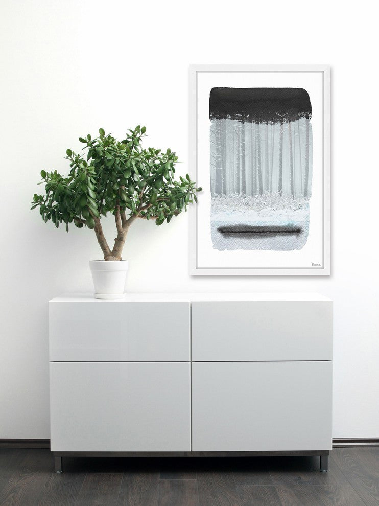 "Dripping White" Framed Painting Print, 16"x24"