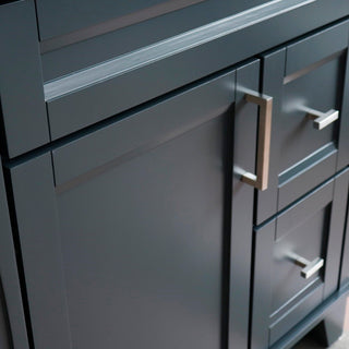 31" Single Sink Vanity, Dark Gray Finish With Black Galaxy Granite