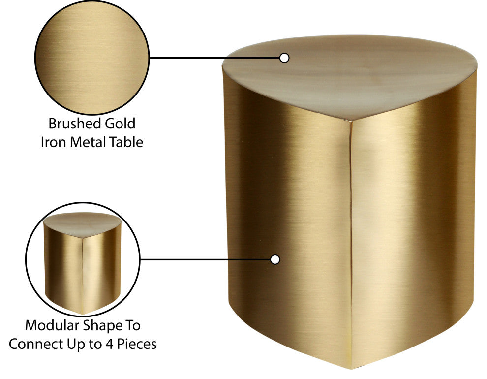 Petal Finished Iron Metal Coffee Table, Gold, 1 Piece