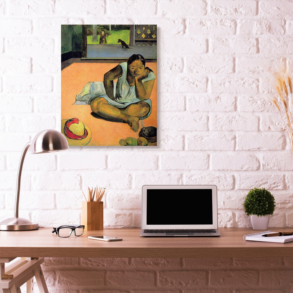 Waiting Native Figures Classic Painting, 30"x40"