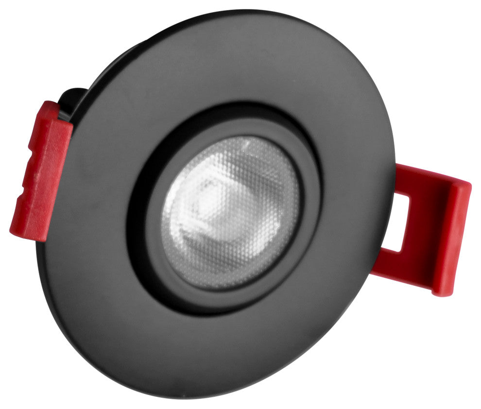 2" LED Gimbal Recessed Downlight, Black, 2700k