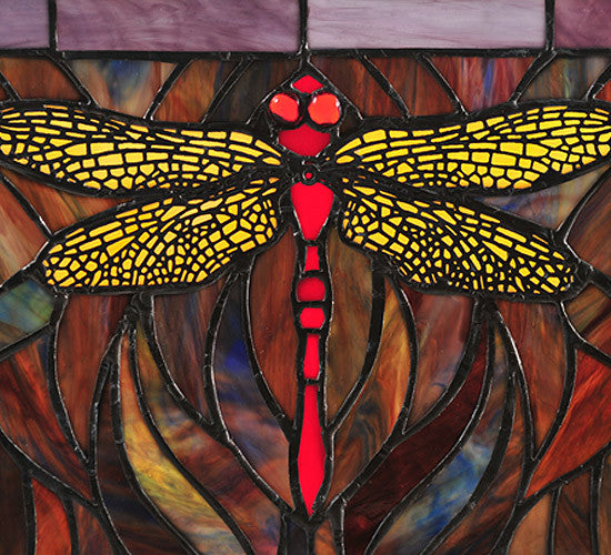 Meyda lighting  48091 28"W X 10"H Tiffany Dragonfly Trio Stained Glass Window