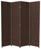 7' Tall Woven Fiber Room Divider, Dark Mocha, 4 Panel