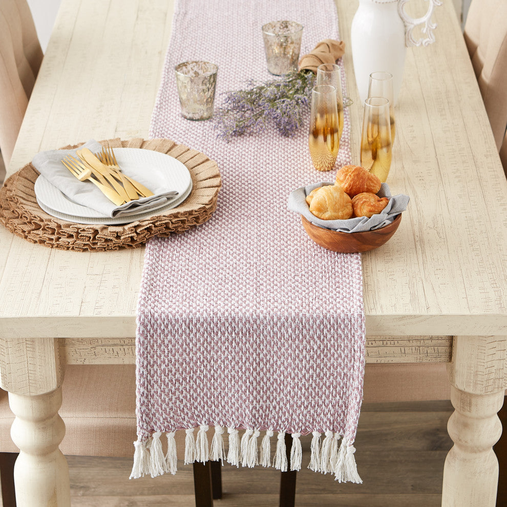 Pale Mauve Woven Table Runner 15x108