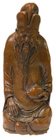 Chinese Bamboo Carved Old Man Scholar Meditation Figure, Hws2179