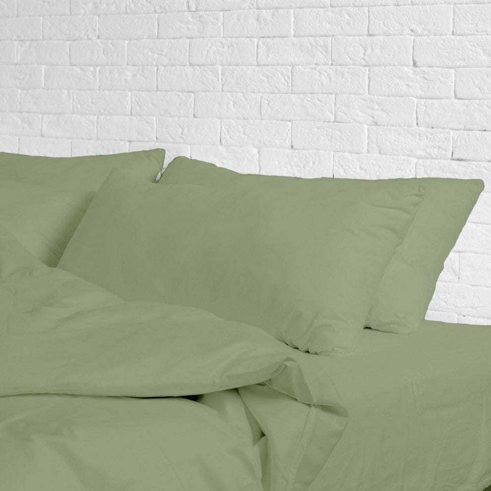 Egyptian Cotton Feel Cool Softest, 4-Piece Sheet Set Deep Pockets, Sage Green, T