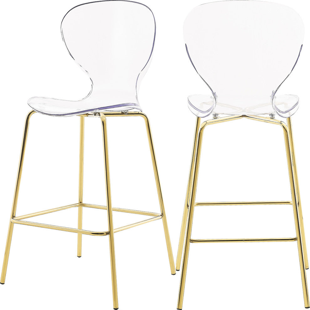 Clarion Counter Stool, Set of 2, Gold