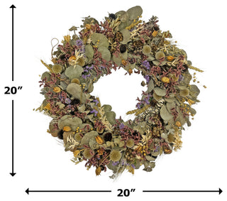 20" Dried Preserved Eucalyptus Mix Wreath