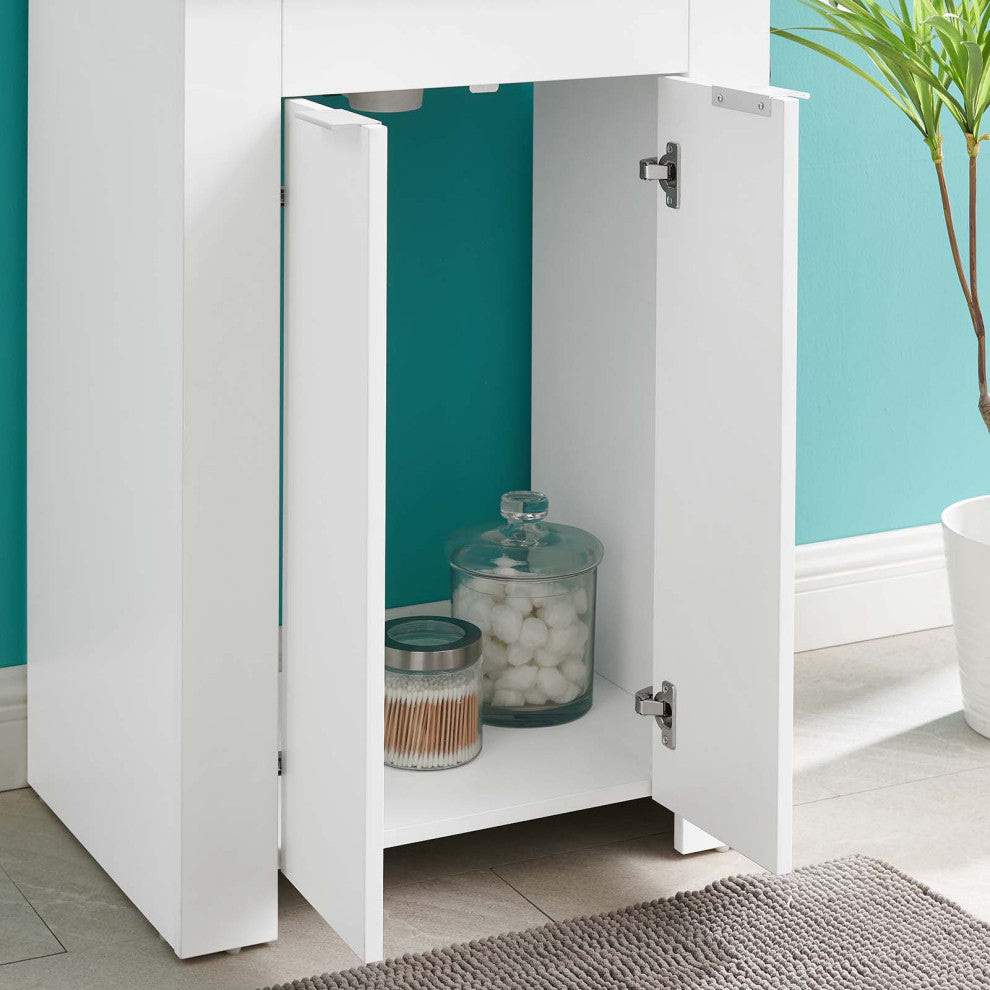 Sink Vanity Cabinet, Melamine, White Black, Modern, Hotel Bedroom Bathroom