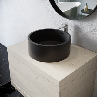 Monaco Round Vessel Sink, Matte Black