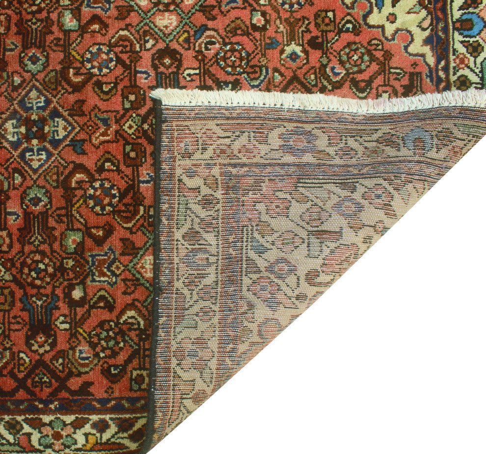 Fine Vintage Distressed Nikoo Rust/Ivory Runner, 3'3 x 9'8