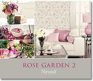 Rose Gardens 2, Romantic Floral Flower White Wallpaper Roll