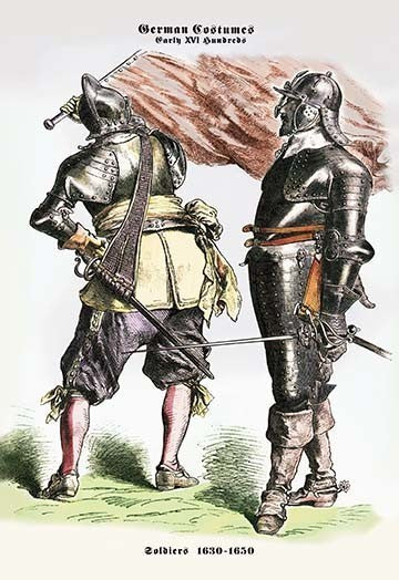 German Costumes: Soldiers - Gallery Wrapped Canvas Art 28" x 42"