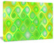Green Fractal Pattern with Swirls, Abstract Wall Art Canvas, 20x12