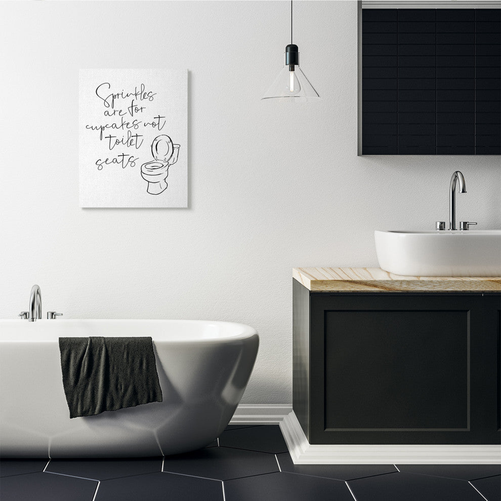 Sprinkles Funny Ink Drawing Bathroom Design, 24"x30"