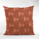 Plutus Red Growth Motif Luxury Throw Pillow, 26"x26"