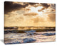 "Sunrise And Roaring Blue Sea Waves" Beach Canvas Wall Art, 20"x12"