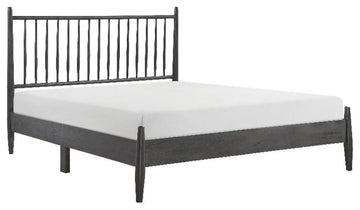 Pemberly Row Contemporary Wood Full Size Platform Bed in Gray