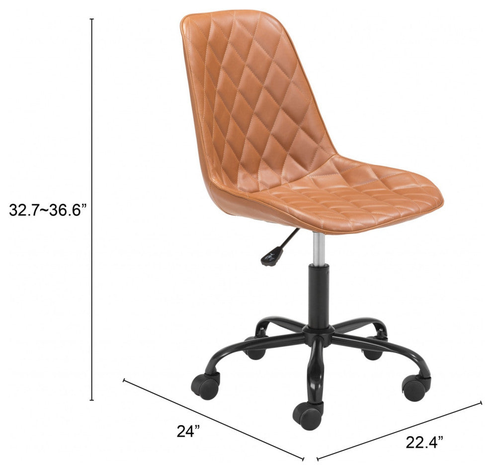 Camel Stylized Faux Leather Office Chair