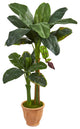 5" Double Stalk Banana Artificial Tree, Terracotta Planter