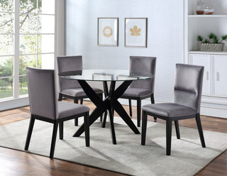 Amalie Side Chair Grey Velvet