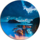 Rocky Sea With Long Exposure, Seashore Photo Disc Metal Wall Art, 11"