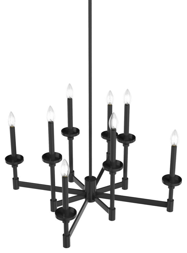 Hunter Briargrove Matte Black 8-Light Chandelier Ceiling Light Fixture