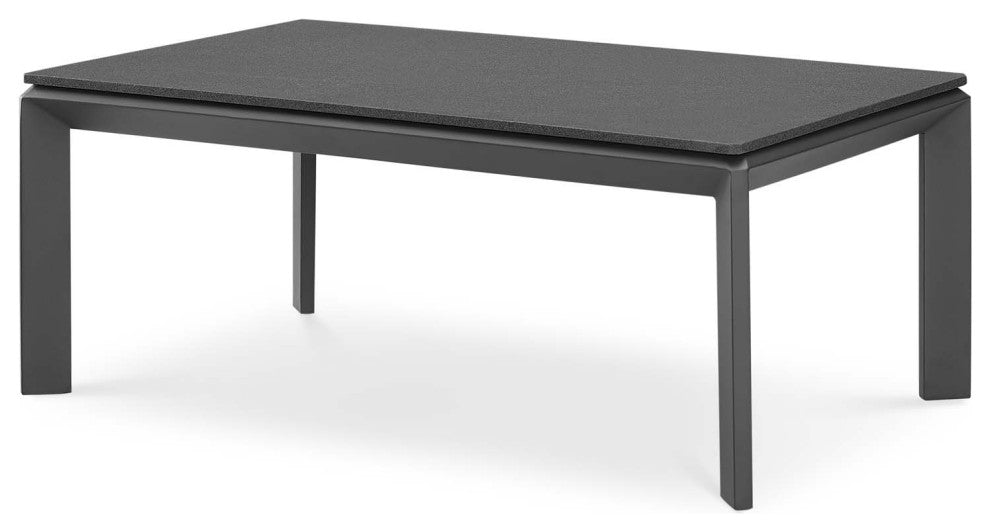 Lounge Coffee Table, Rectangular, Aluminum, Metal, Gray, Modern, Outdoor