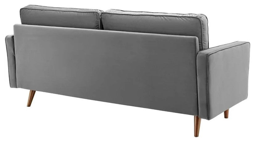 Valour Performance Velvet Sofa Gray
