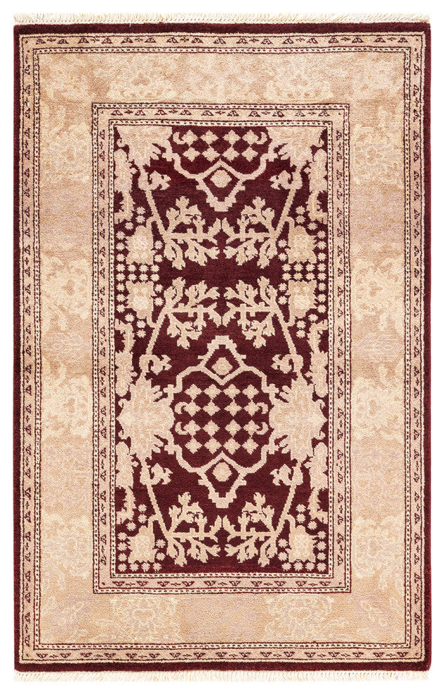 Sevda One-of-a-Kind Hand-Knotted Area Rug Red, 3'3"x5'1"