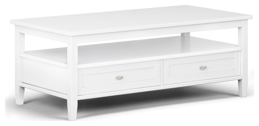 Warm Shaker Solid Wood Coffee Table In White