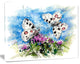 Apollo Butterflies Illustration on Blue, Floral Art Canvas Print, 20"x12"