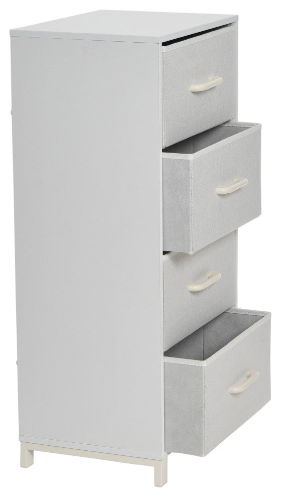 Dresser Tower Chest of Drawers Scandinavian White With 4 White Strorage Drawers