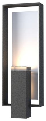 Shadow Box Large Outdoor Sconce, Coastal Natural Iron/Coastal White