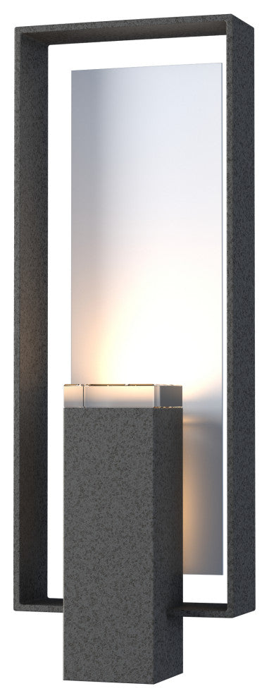 Shadow Box Large Outdoor Sconce, Coastal Natural Iron/Coastal White