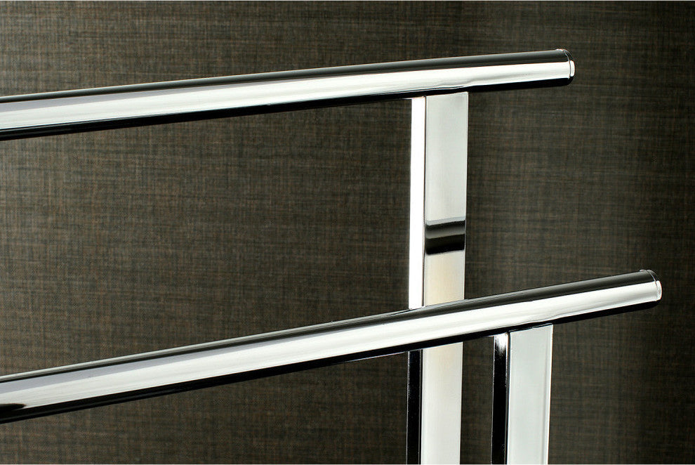 Kingston Brass Double L Shape Pedestal Towel Holder, Polished Chrome
