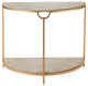 Half Moon Cream Shagreen Console Table, Andrew Martin Elise